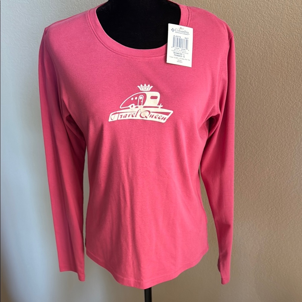 Columbia Women's Vibrant Pink Long Sleeve Travel Queen Tee